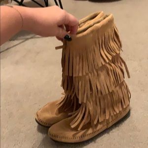 Fringe calf boot